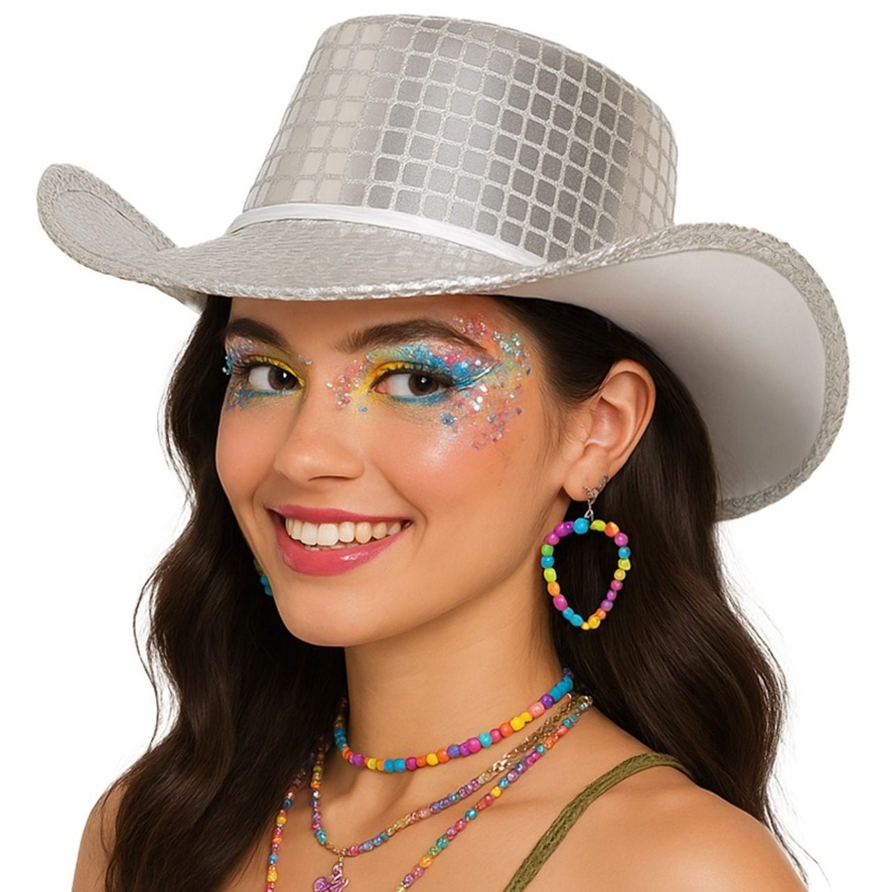 Chapéu de Cowgirl Prateado
