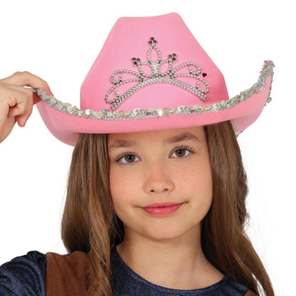 Chapéu Cowgirl Coroa Rosa Infantil