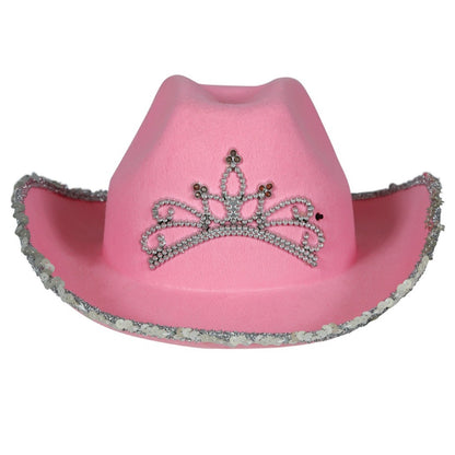 Chapéu Cowgirl Coroa Rosa Infantil