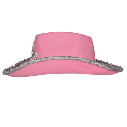 Chapéu Cowgirl Coroa Rosa Infantil