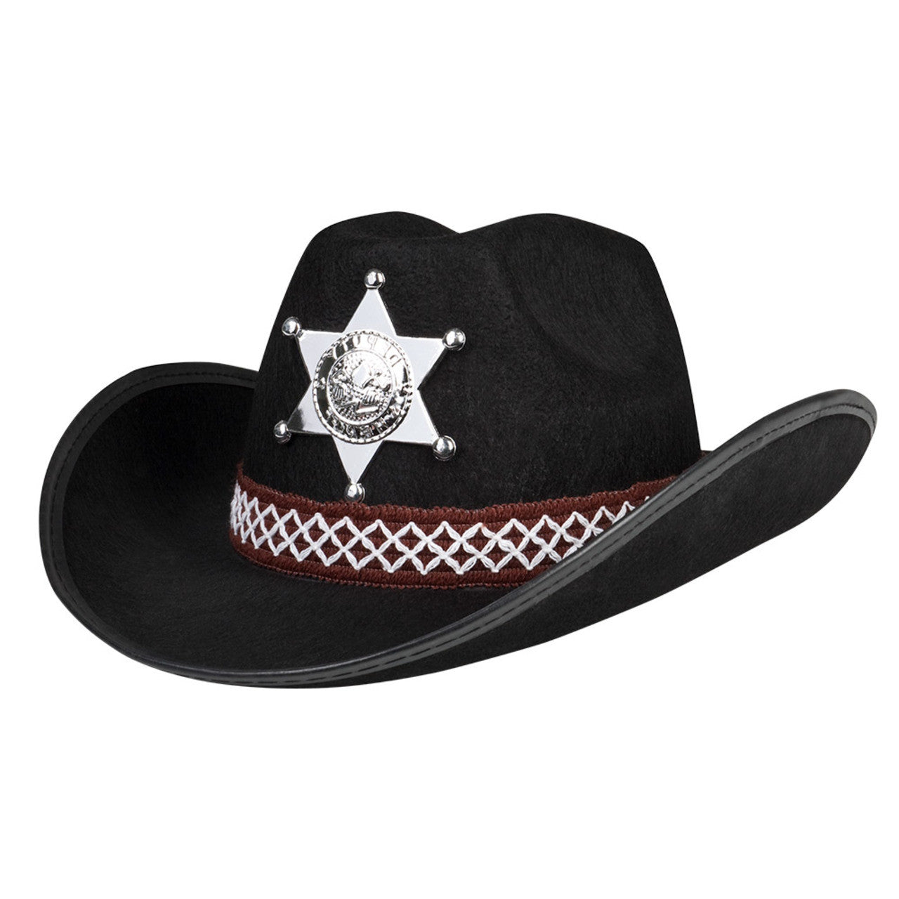 Chapéu de Cowboy Xerife Preto Infantil