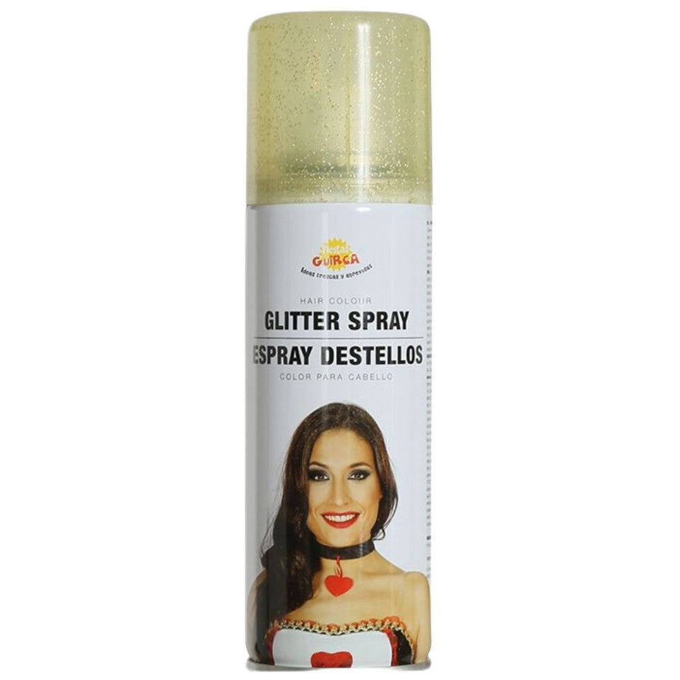 Spray de cabelo com brilho dourado