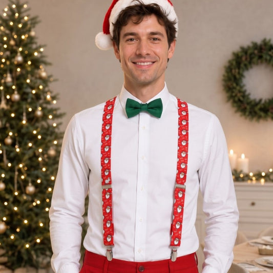 Suspensórios de Natal Pai Natal