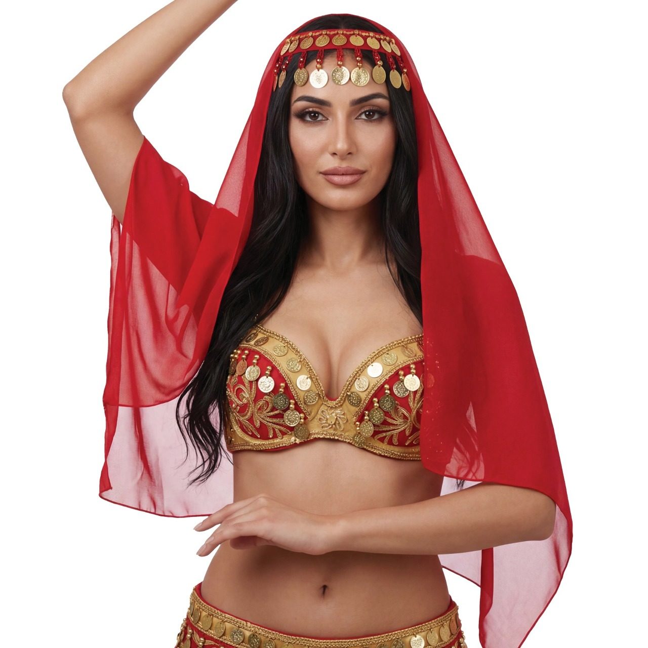 Toucado de Dança do Ventre Vermelho