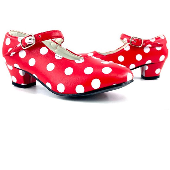 Sapatos de Flamenco Vermelho e Branco