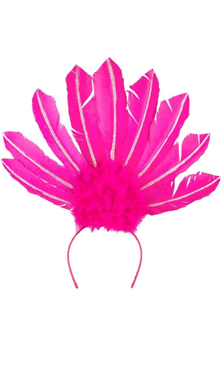 Touca de Plumas Rosa