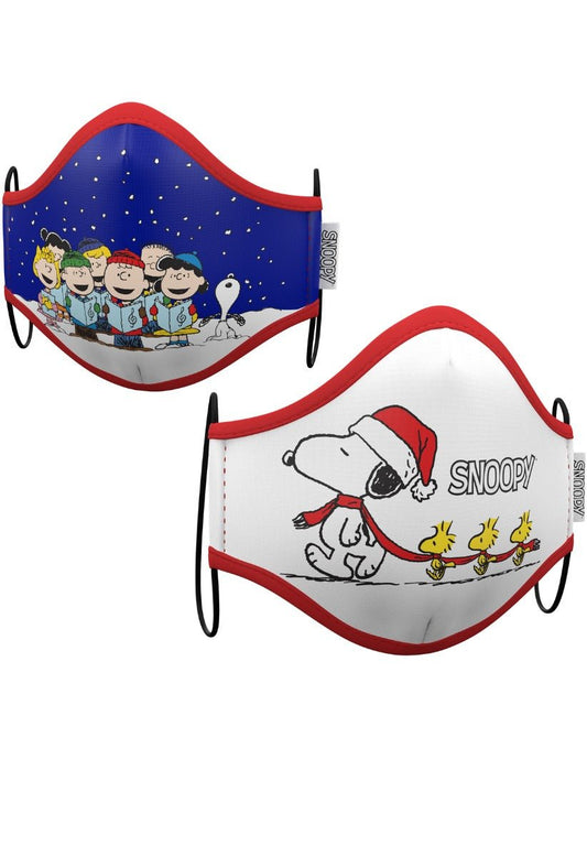 Conjunto de 2 Máscaras em Tecido do Snoopy™ Natal para adulto