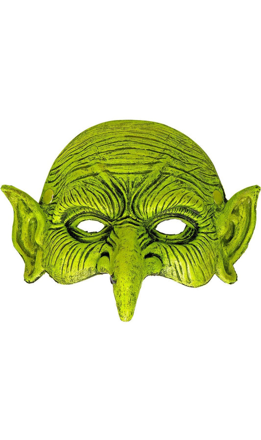 Meia Máscara em latex de Bruxa Verde