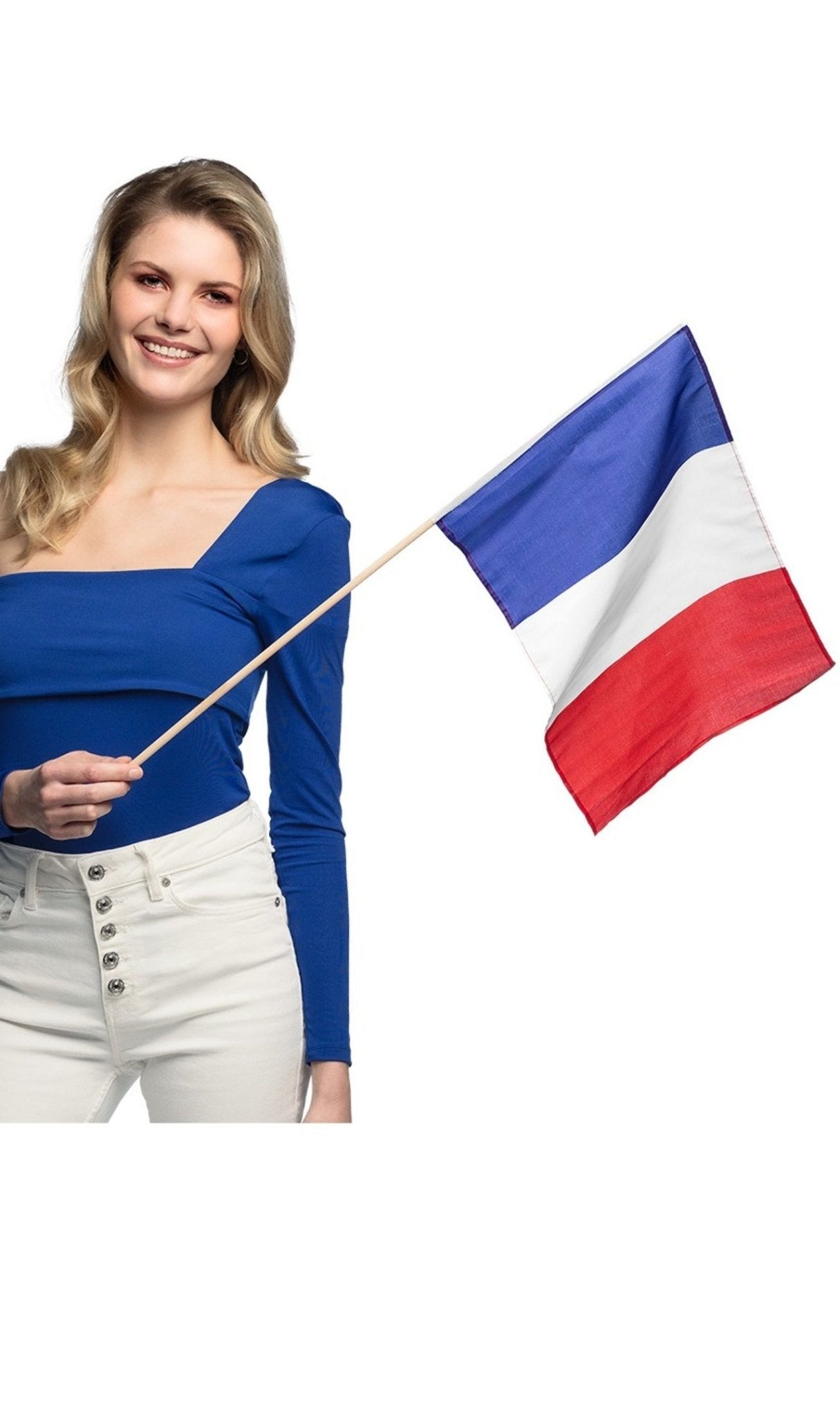 Bandeira da França com Vara