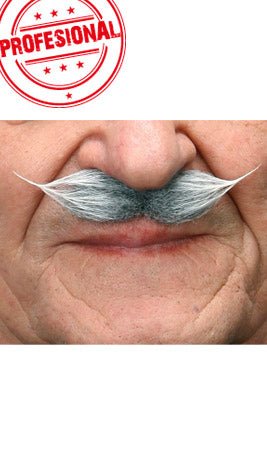 Bigode com Cabelos Brancos Profissional 003-MB