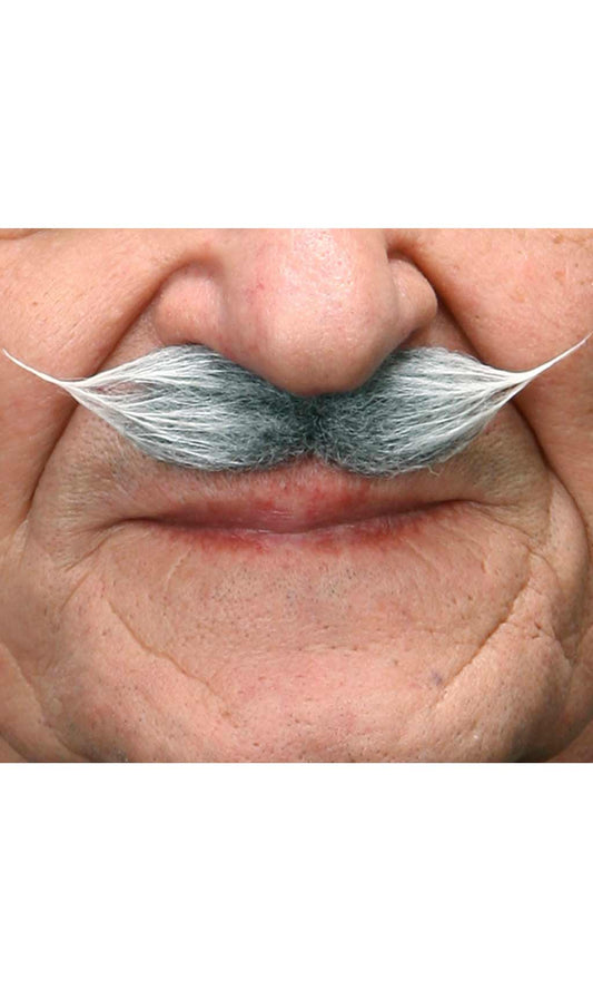 Bigode com Cabelos Brancos Profissional 003-MB