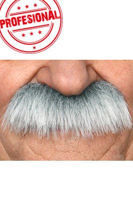 Bigode com Cabelos Brancos Profissional 007-MB