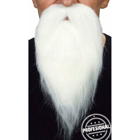 Bigote y Barba Blanco Profesional 034-LG | Don Disfraz