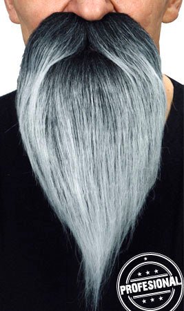 Bigode e Barba Com Cabelos Brancos Profissional 034-LF