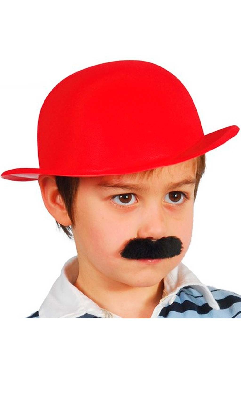 Chapéu de Coco Vermelho Flocado para criança