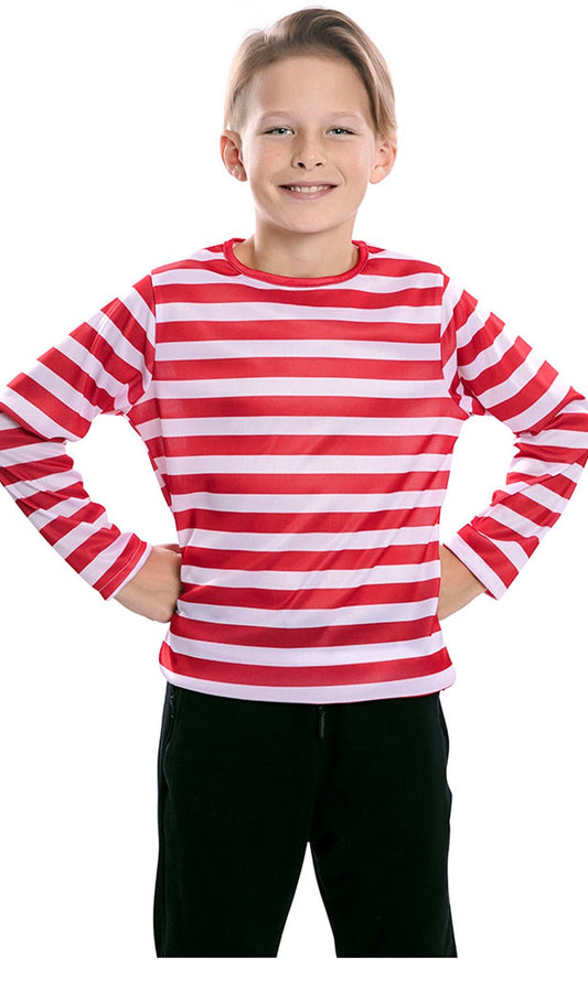 Camiseta de Rayas Rojas infantil I Don Disfraz