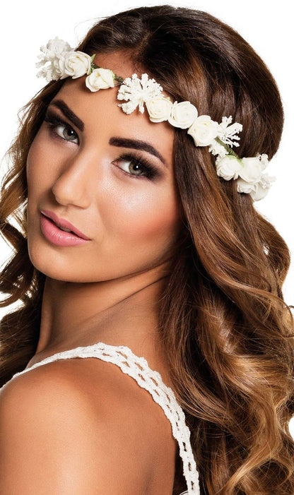 Coroa de Flores com Rosas Brancas
