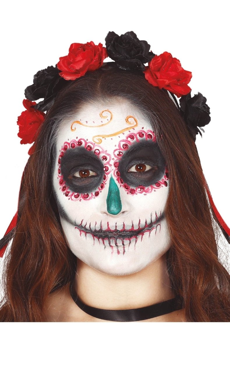 Bandolete Catrina Flores Vermelhas e Pretas