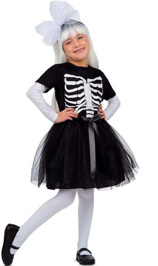 Disfraz de Esqueleto Lazo para niña I Don Disfraz