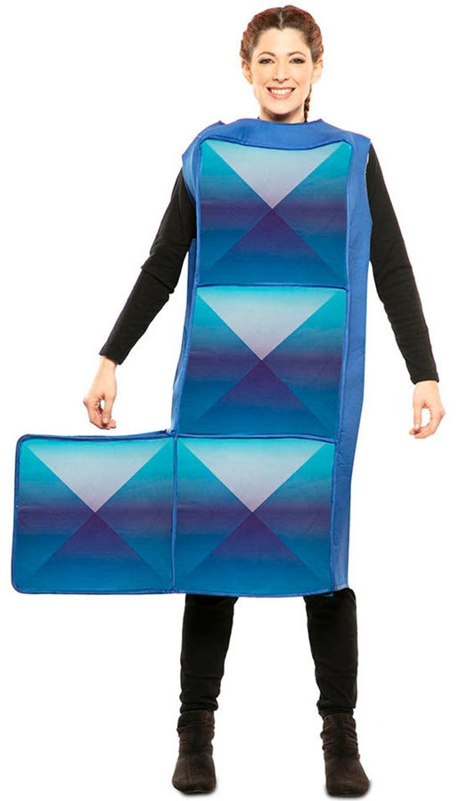Disfraz de Tetris Azul Oscuro para adulto I Don Disfraz