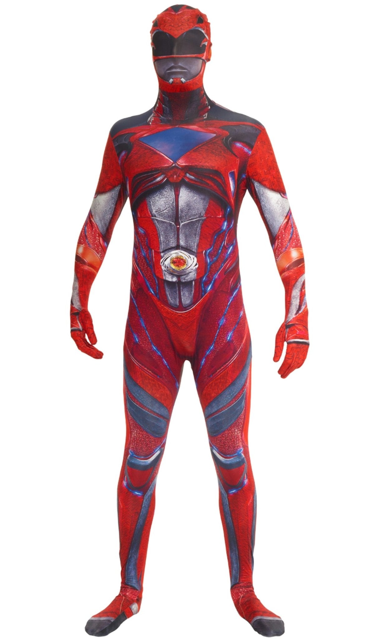 Fato de Morphsuit? Power Ranger Saban Vermelho para homem | Costumalia