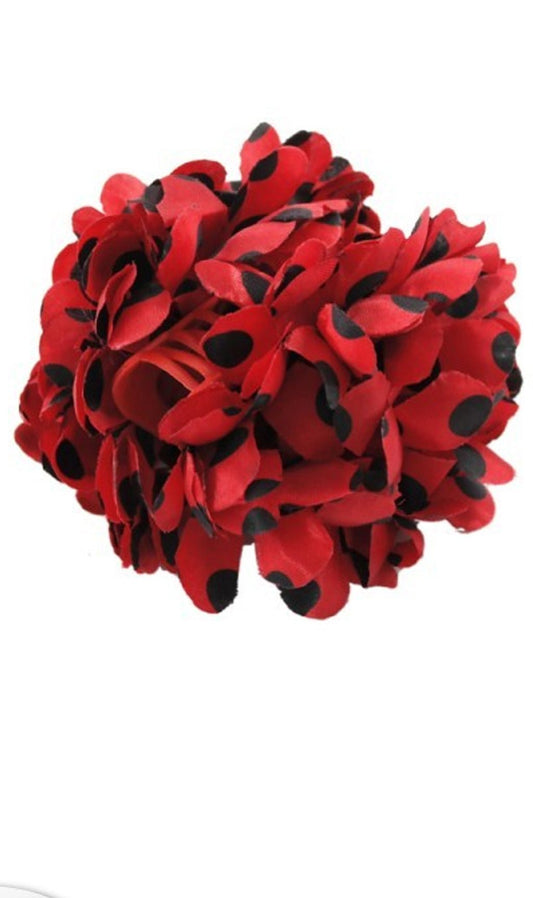 Flor Sevilhana Vermelha com Bolinhas Pretas
