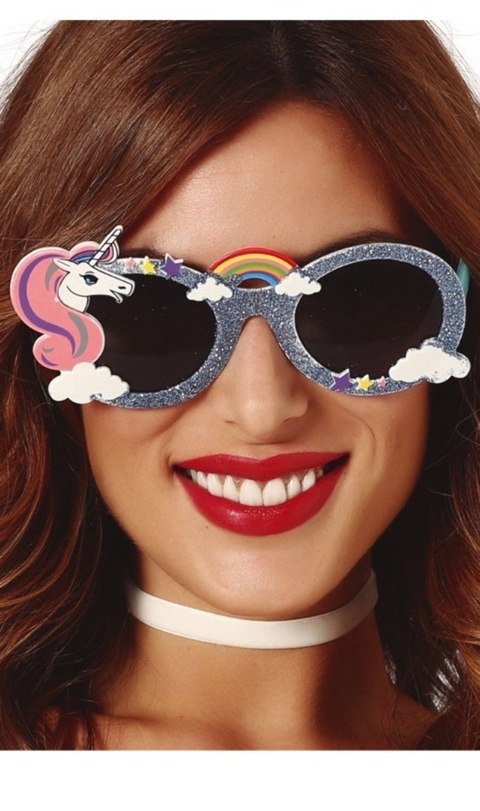 Óculos de Unicórnio com Glitter