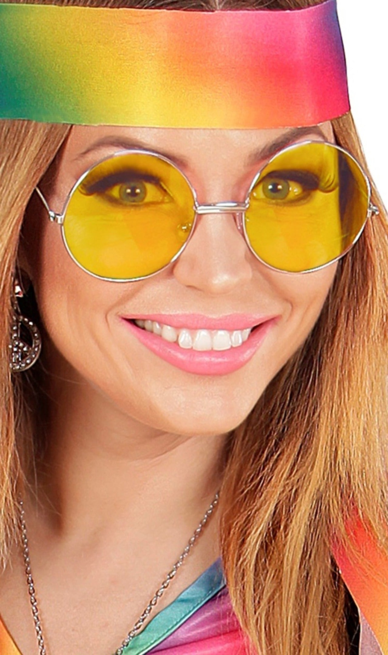 Óculos Redondos Amarelos Grandes