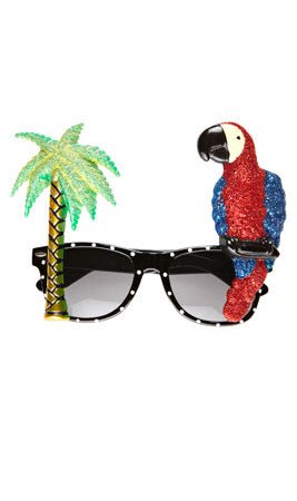 Óculos Tropicais com Pássaro