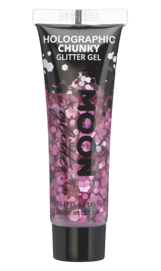 Glitter Rosa em Gel Holográfico