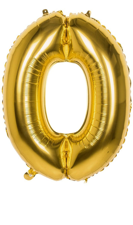 Balão Número 0 Dourado 86cm