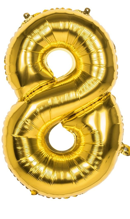 Balão Número 8 Dourado 86cm