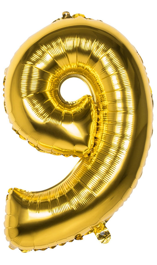 Balão Número 9 Dourado 86cm