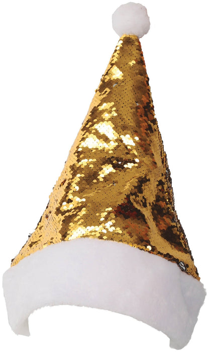 Gorro de Pai Natal Prateado e Dourado