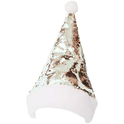 Gorro de Pai Natal Prateado e Dourado