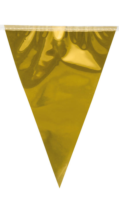 Guirlanda Bandeiras Triangulares Dourados