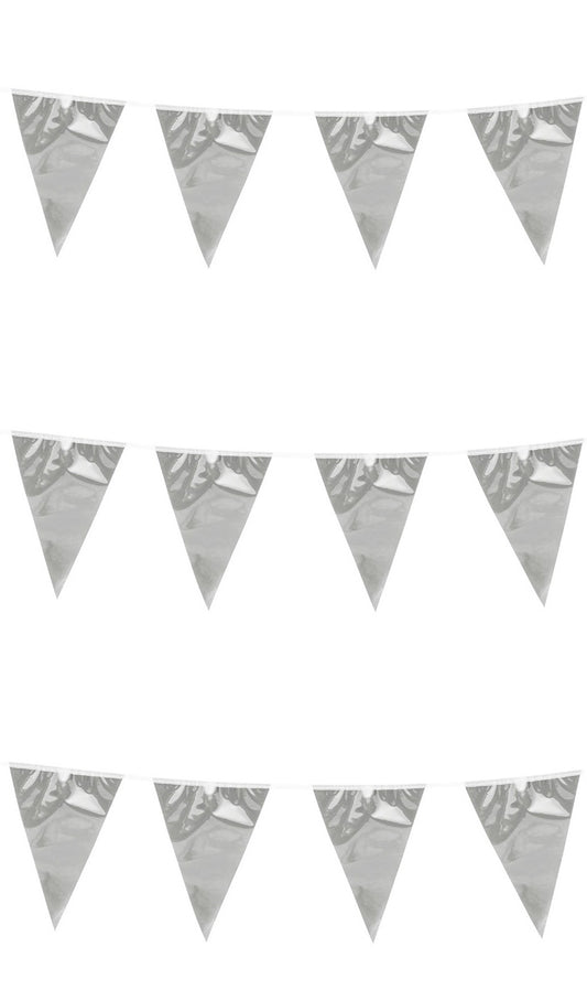 Guirlanda Bandeiras Triangulares Prata