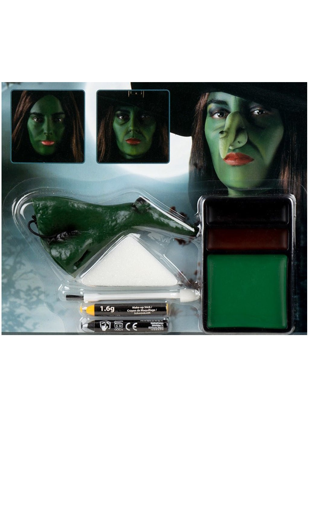 Kit de Maquiagem de Bruxa Verde