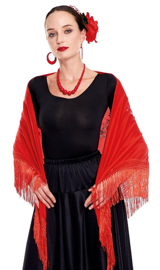 Xale Bordado Vermelho