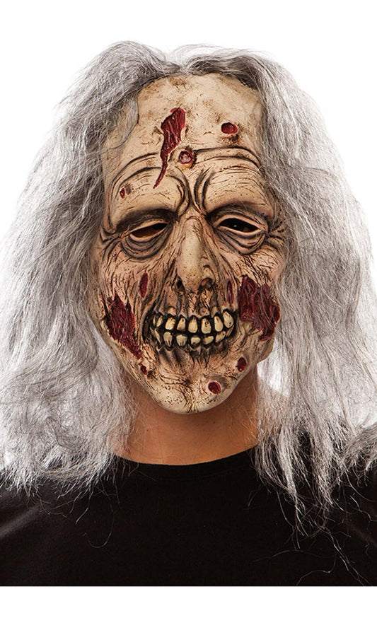 Máscara em latex de Zombie com Cabelo
