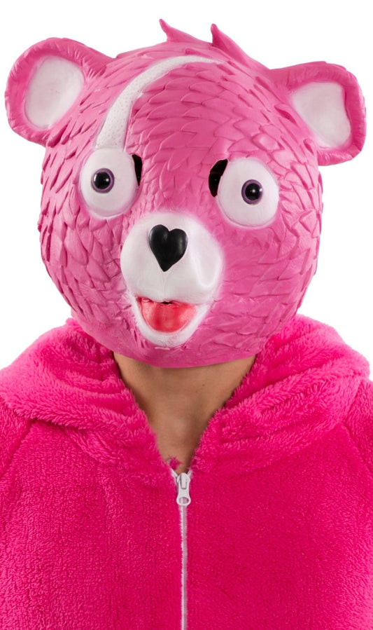 Máscara em latex de Urso Rosa do Fortnite