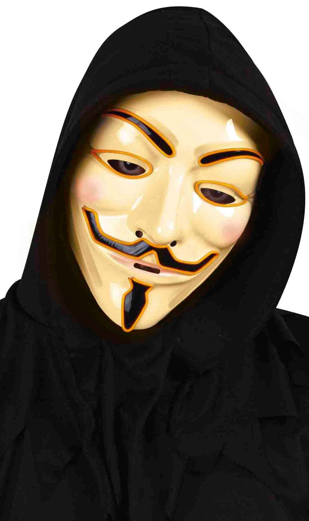 Máscara de V de Vendetta com Luz