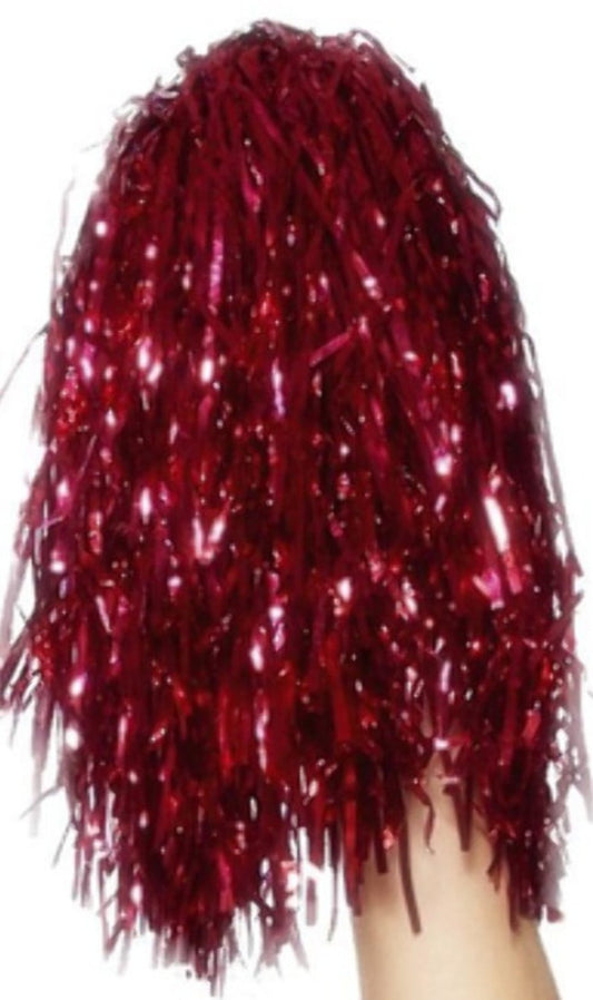 Pacote de 2 Pompons vermelhos Metálicos