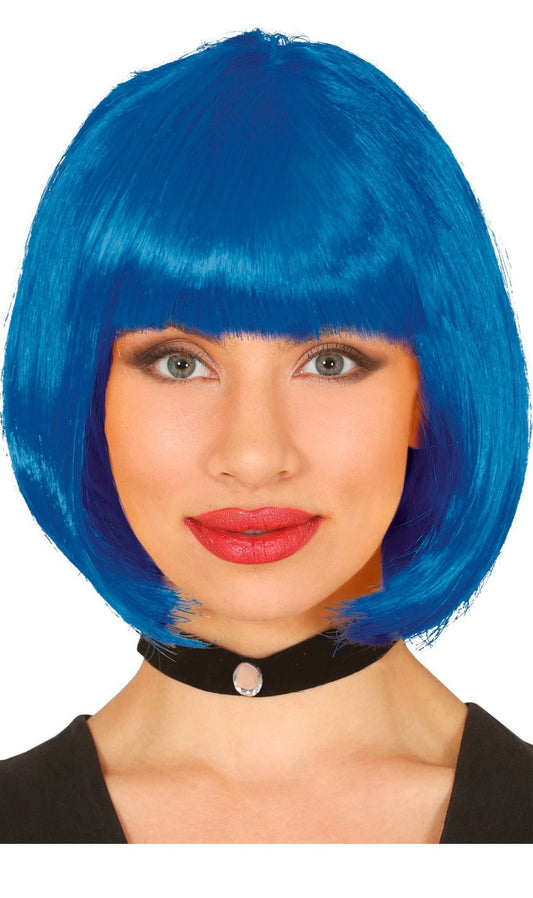 Peruca Azul Cabelo Médio Eco