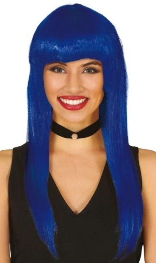 Peruca Azul com Cabelo Eco