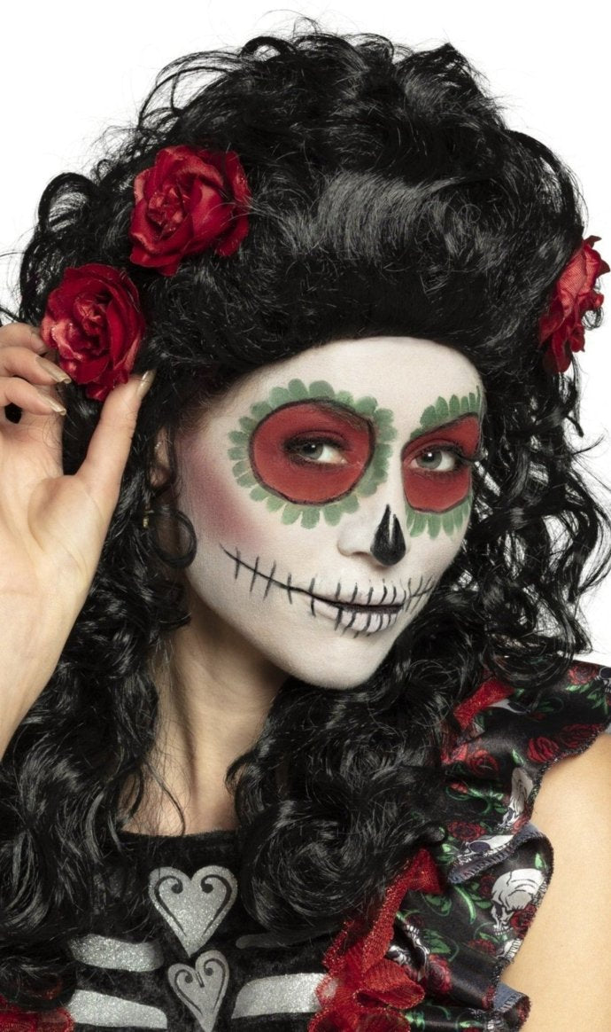 Peruca de Catrina com Rosas