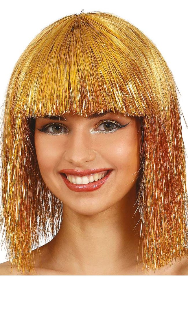 Peruca de Cabelo Médio Dourado