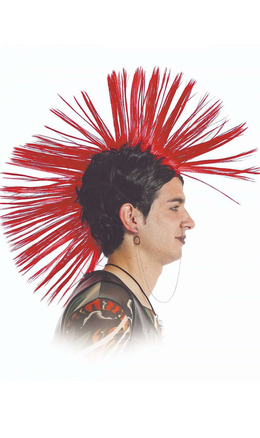 Peruca Grande Vermelha de Punk