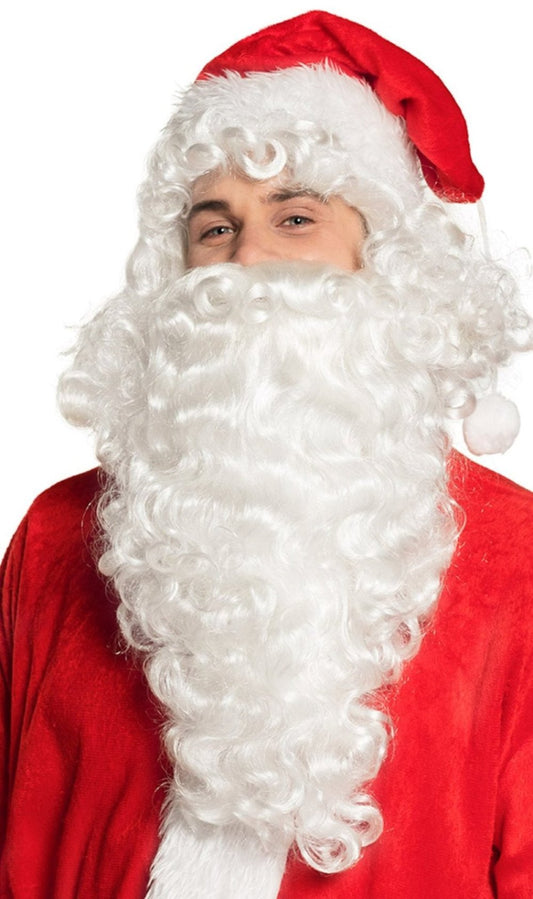 Peruca e  Barba de Pai Natal Encaracolada