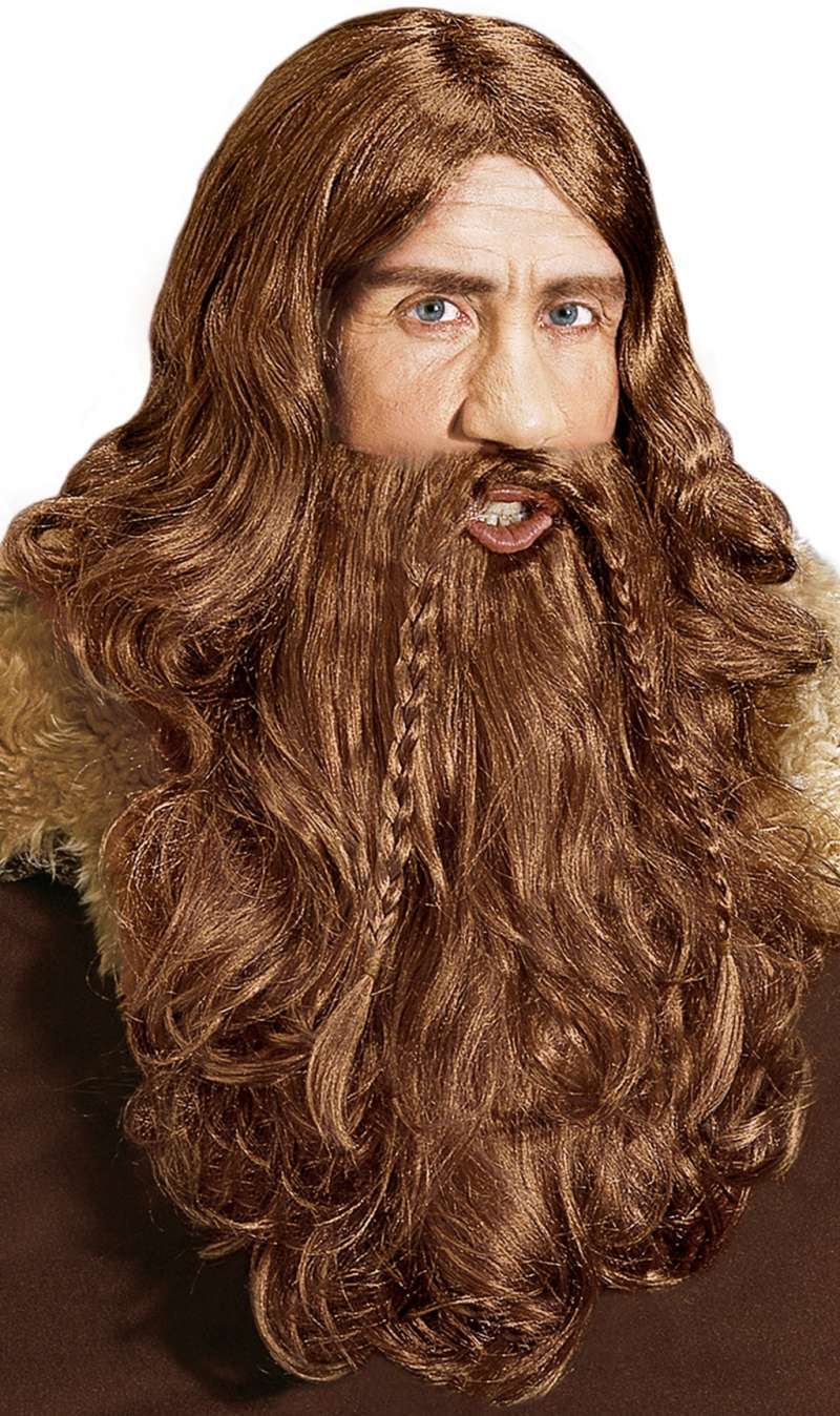Peruca e Barba de Viking Dourada
